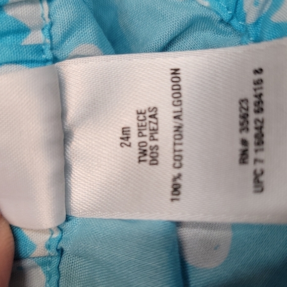 Carter's Turquoise Blue & White Fish Dress & Matching Diaper Cover 24 MOS - Picture 12 of 12